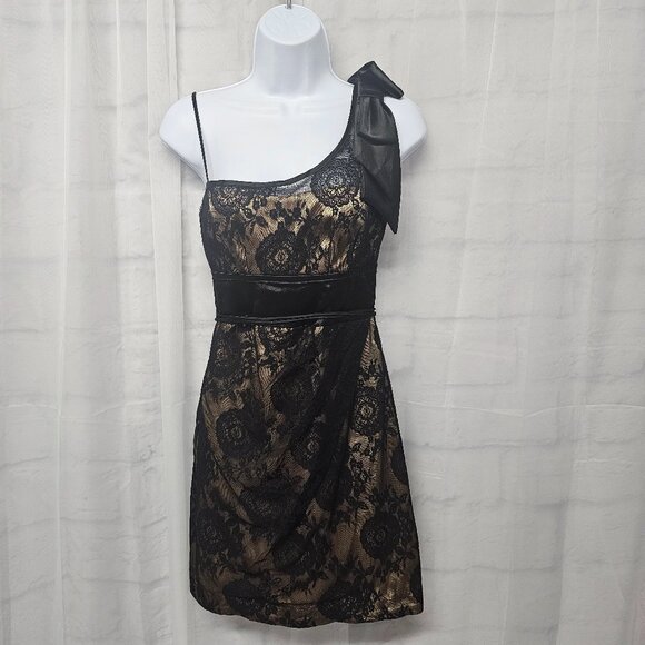 Teeze Me Dress Y2K Black Lace Vamp Coquette Whimsigoth Mini XS - Picture 1 of 12